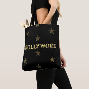 Gold Stars Hollywood Star Tote Bag