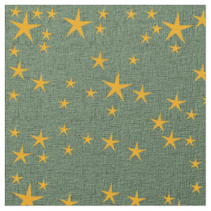 gold stars in green fabric