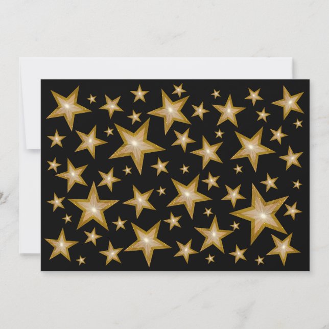 Gold Stars invitation black (Front)