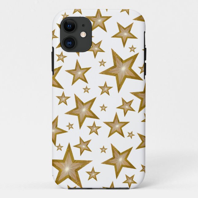 "Gold" Stars iPhone case white (Back)