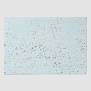 Gold Stars Light Blue Tissue Paper