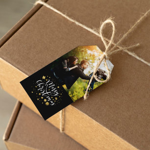 Gold Stars "Merry Christmas" Gift Tags