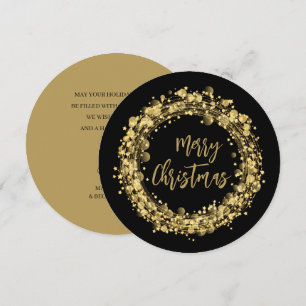 Gold Stars Merry Christmas Greeting Card