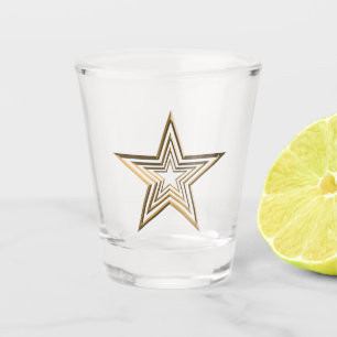 Gold stars modern pattern clear shot glass
