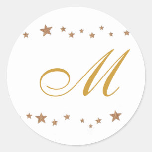 Gold Stars, Monogram Wedding Seals