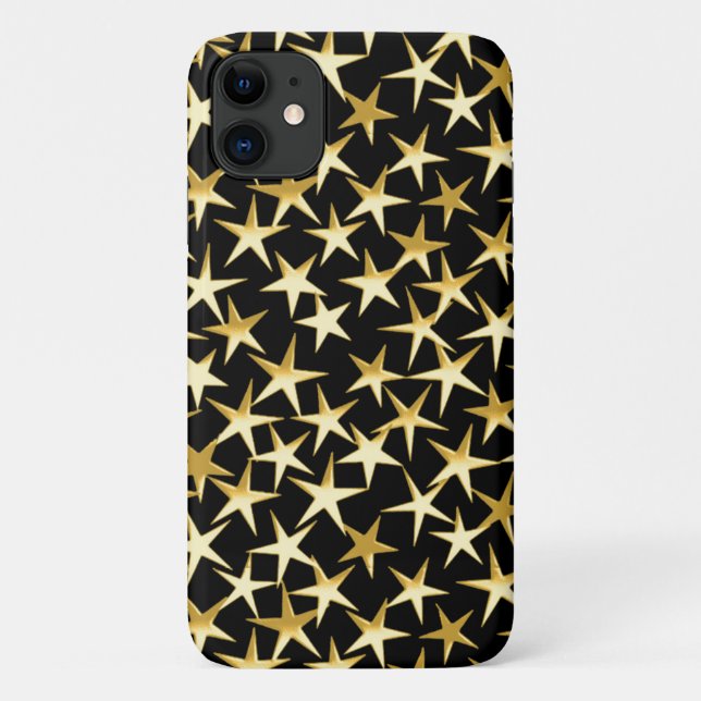 Gold stars on a black background Case-Mate iPhone case (Back)