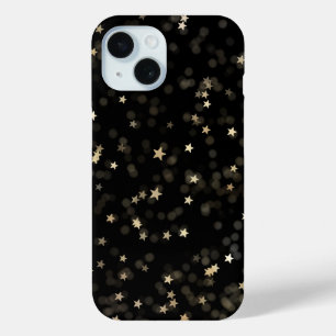Gold Stars On Black iPhone 15 Case