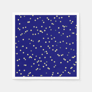 Gold Stars On Blue Napkin