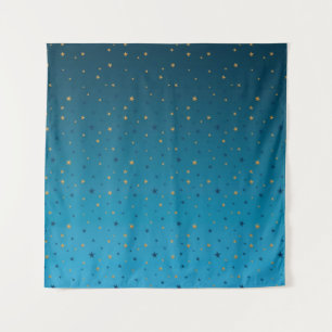 Gold stars on blue. tapestry
