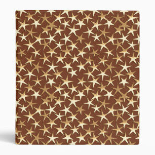 Gold stars on chocolate brown binder