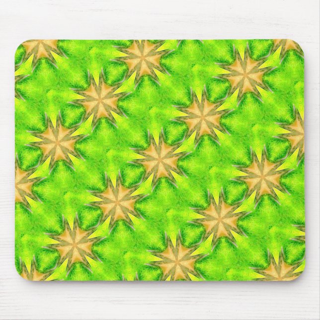 gold stars on green mousepad (Front)