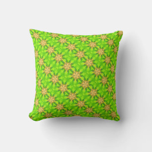 gold stars on green pillow