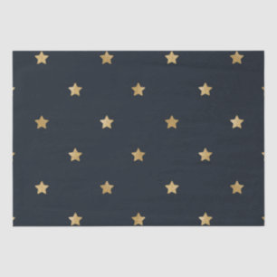 Gold Stars on Midnight Black Tissue Paper
