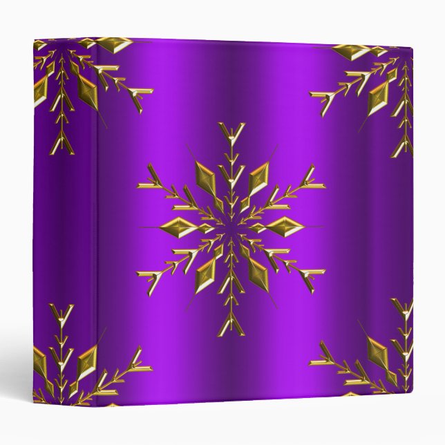 Gold Stars on Purple Christmas Binder (Front/Spine)