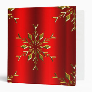 Gold Stars on Red Christmas Binder