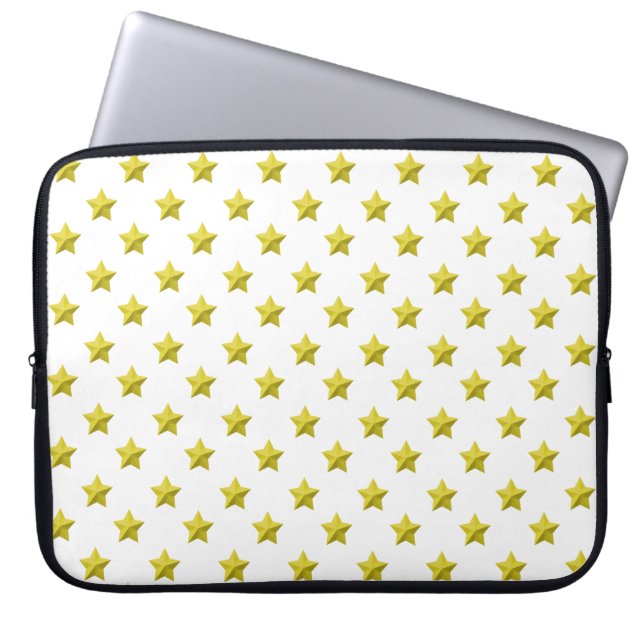 Gold Stars Pattern Laptop Sleeve (Front)