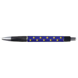 Gold Stars Pattern, Navy Blue, Exclusive Pen