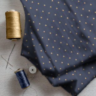 Gold Stars Pattern Navy Blue ID497 Fabric