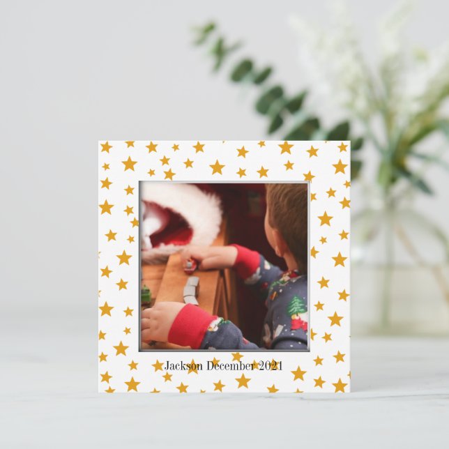 Gold Stars Photo Frame Card (Standing Front)