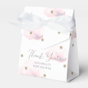 Gold Stars & Pink Clouds Baby Shower Favor Box