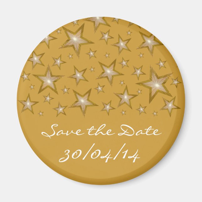 Gold Stars 'Save the Date' frigo aimant or (Devant)