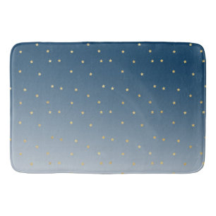 Gold Stars Sky Shine Bright Ombre Bath Mat
