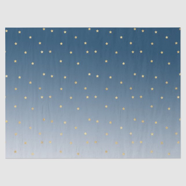 Gold Stars Sky Shine Bright Ombre Tissue Paper (Front)