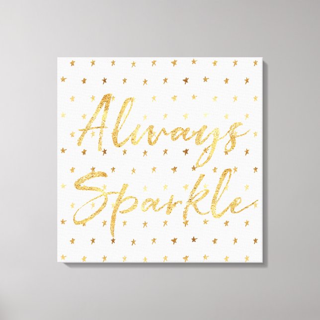 Gold Stars Sparkle Canvas Print (Front)