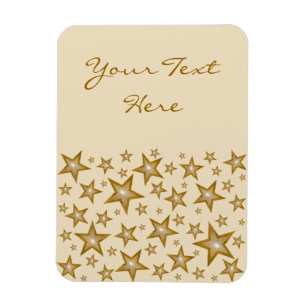 "Gold" Stars 'Text' flexible magnet vertical cream