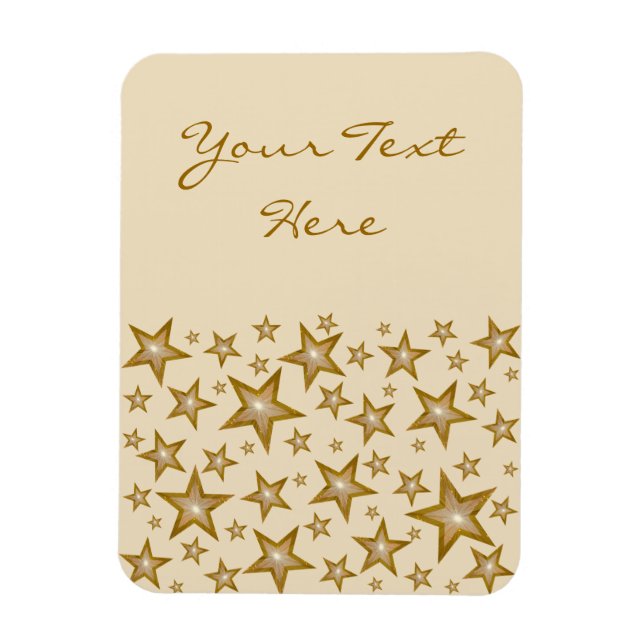 "Gold" Stars 'Text' flexible magnet vertical cream (Vertical)