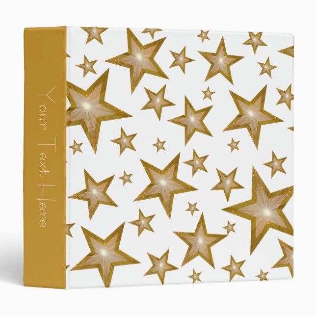 Gold Stars 'Your Text' binder white (Front/Spine)