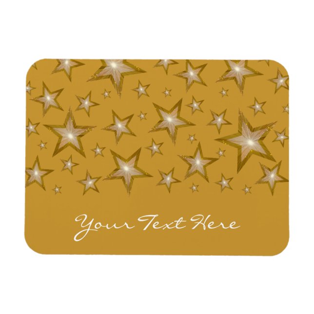 "Gold" Stars 'Your Text' flexible magnet gold (Horizontal)