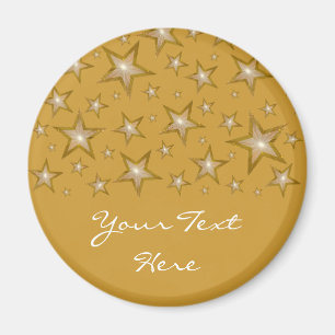 Gold Stars 'Your Text' fridge magnet gold
