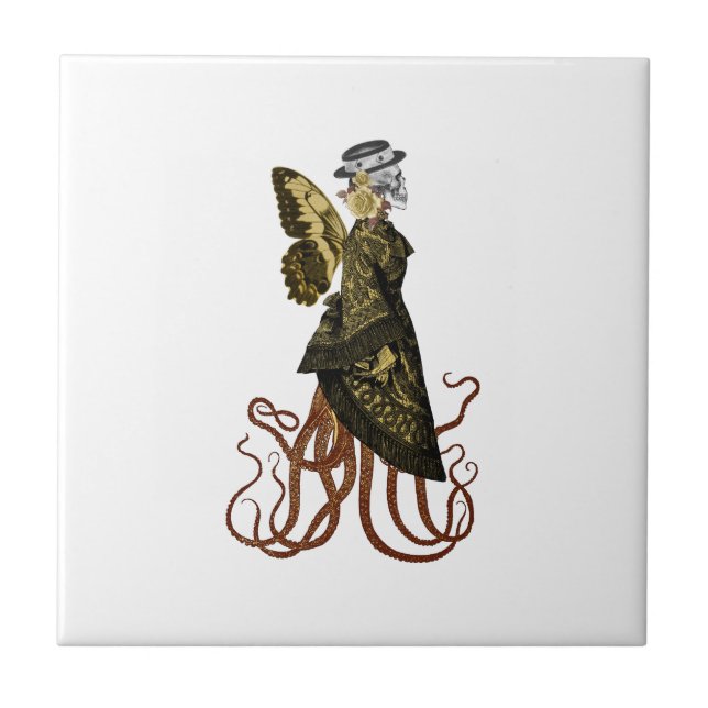 Gold SteamPunk Series Design 5   Tile (Front)