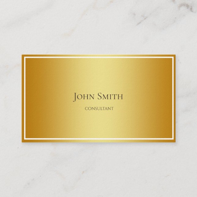 Gold Steel Metal Business Card (Front)