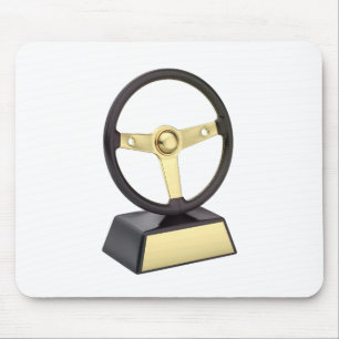 Gold steering wheel award mouse pad