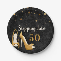 Gold Stepping into 50 Woman's Birthday Party