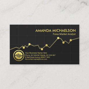 Gold Stock Exchange Graph Forex Dealer Business Card