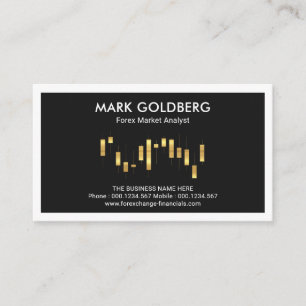 Gold Stock Financial Graph Frame Business Card
