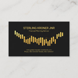 Gold Stock Share Market Index Graph Financial Business Card