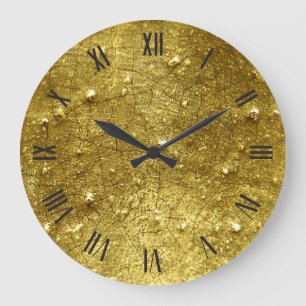 Gold stone large clock