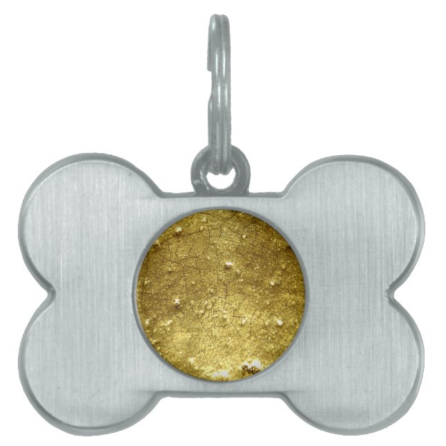 Gold stone pet ID tag (Front)