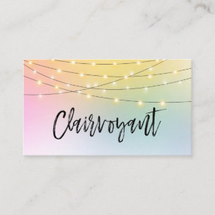 *~*  Gold String Lights Clairvoyant Reader Pastel Business Card