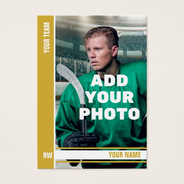 Gold Stripe Hockey Trading Card - Custom Stats (Front)