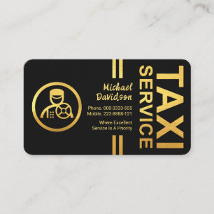 Gold Stripe Lines Chauffeur Driver Business Card