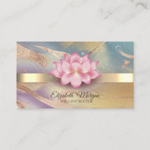 Gold Stripe, Lotus Colourful Yoga Business Card