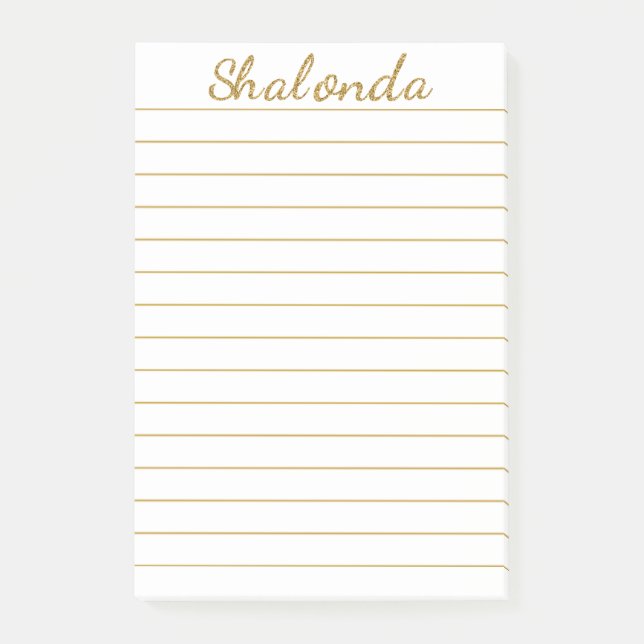 Gold Striped Personalized Post-it® Notes 4 x 6 (Front)