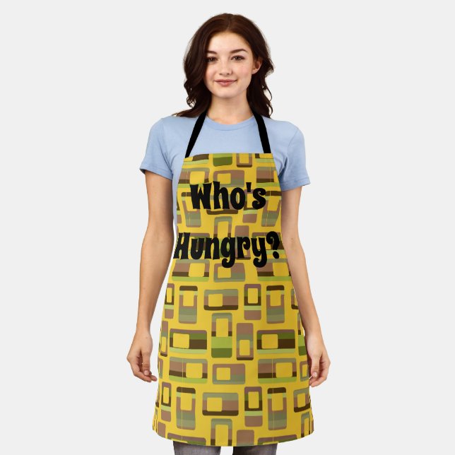 Gold Striped Rectangles  Apron (Worn)