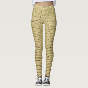 Gold Stripes: Abstract Vintage Background Leggings
