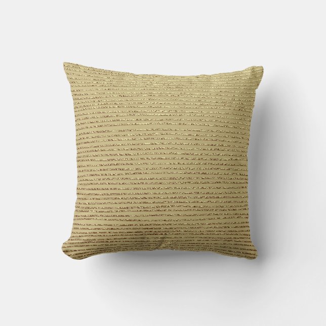 Gold Stripes: Abstract Vintage Background Throw Pillow (Front)
